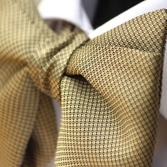 Men's Self-tied Bow Tie Dusty Gold Silk Big Butterfly S428 - Picture 3 of 16